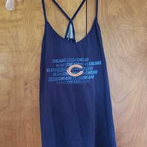 Team Apparel Chicago Bears Navy Strappy Camisole with Logo